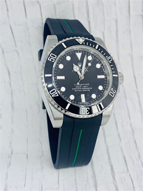 rolex replacement vulcanized rubber strap|best rubber strap for Rolex.